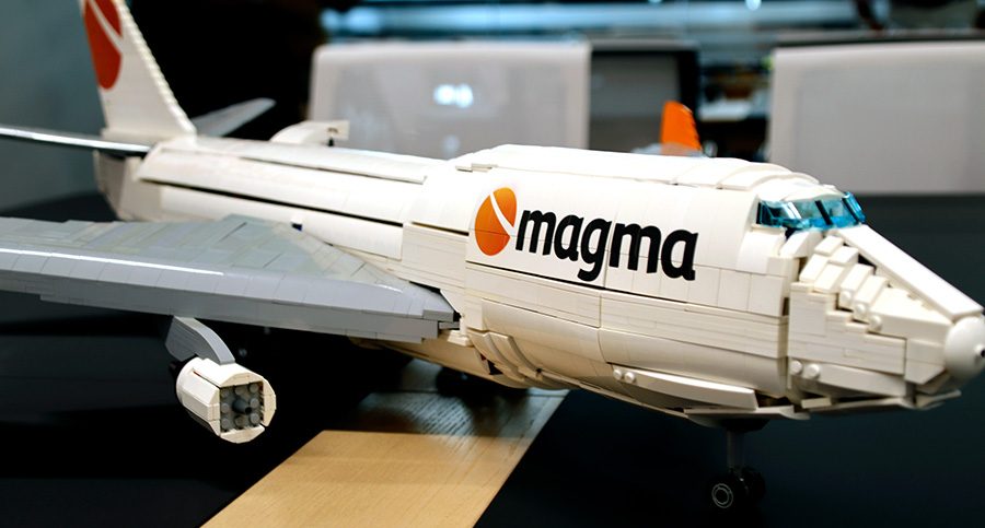 Magma Aviation presented with custom 6 000 piece Lego B747F created by Belgian teen Magma Aviation